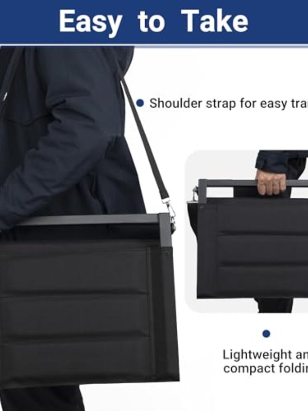 Stadium Seat Bleacher Chair with Padded Back Support and Shoulder Strap - Picture 6 of 6